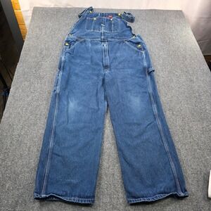 Dickies Denim Bib Overalls Mens Blue Workwear Carpenter Utility Pants‎